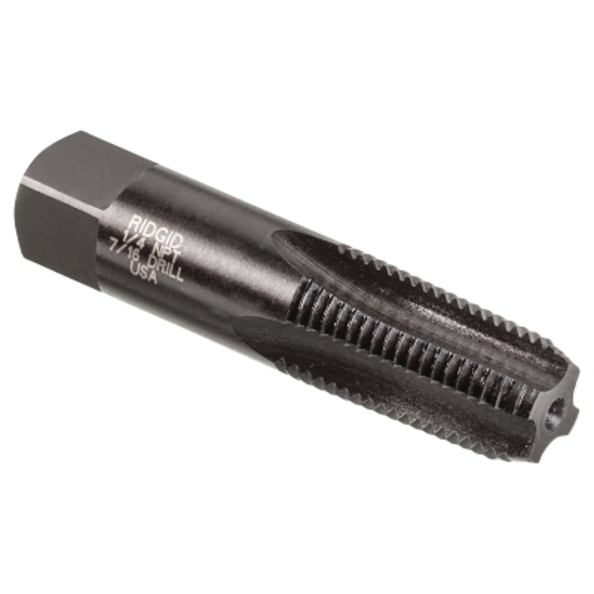 Ridgid Pipe Tap — 1/4in.-18 NPT, 4 Flutes, Carbon Steel, Model# 632-35820